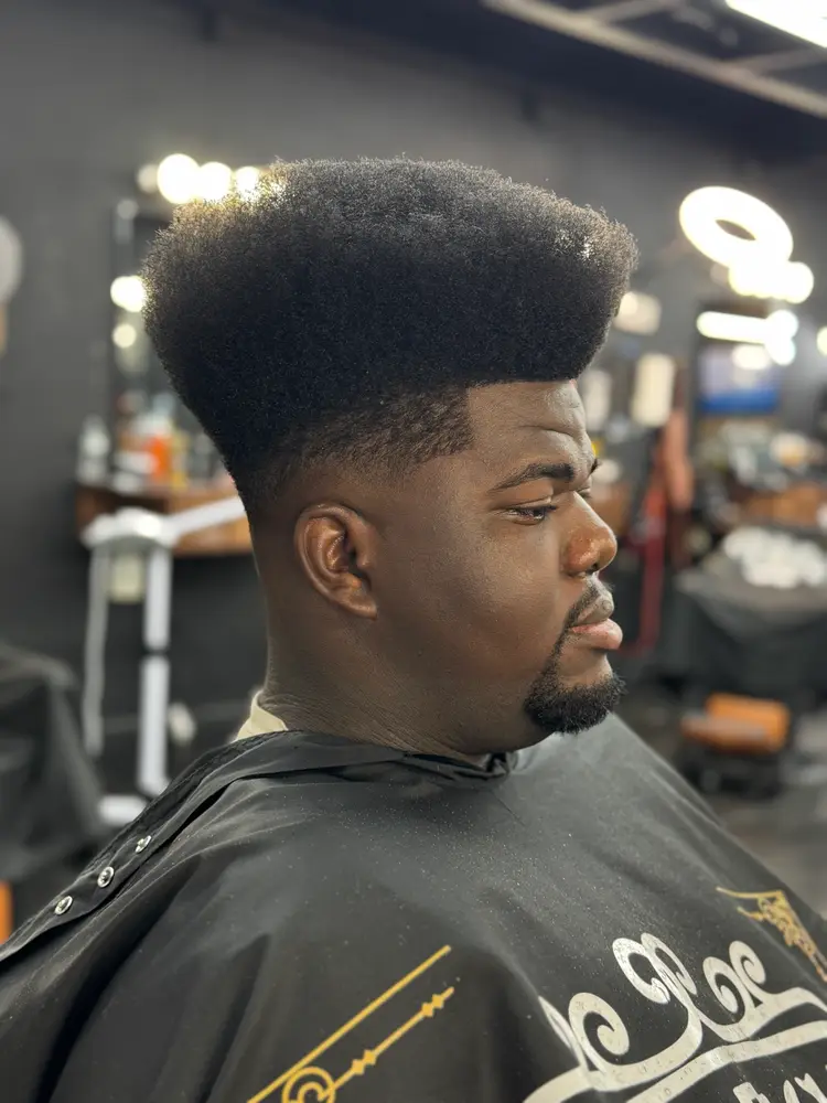 High-top flat top with a skin fade